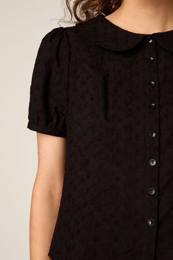Princess Highway - Lorelei Sweet Broderie Blouse - black
