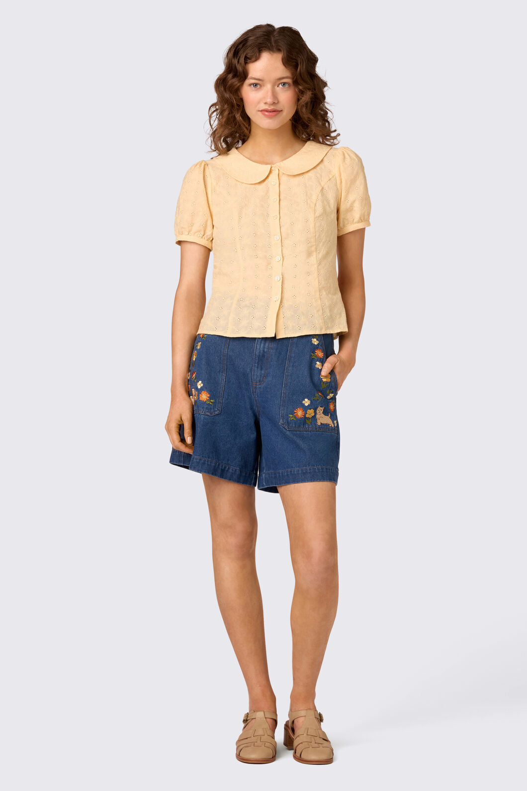 Princess Highway - Lorelei Sweet Broderie Blouse - buttercream