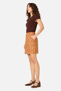 Princess Highway - Mimi Retro Mini Skirt - chocolate