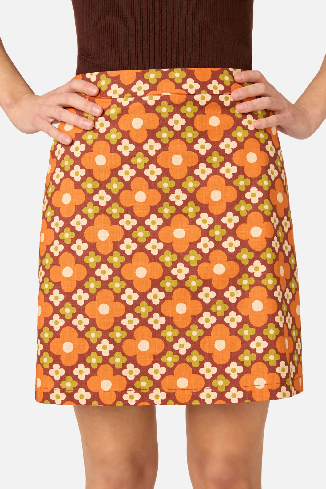 Princess Highway - Mimi Retro Mini Skirt - chocolate