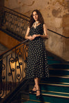Princess Highway - Kelly Polka Dot Midi Dress - black