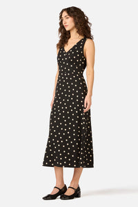 Princess Highway - Kelly Polka Dot Midi Dress - black