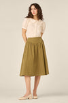 Princess Highway - Billie Check Yoke Midi Skirt - olive