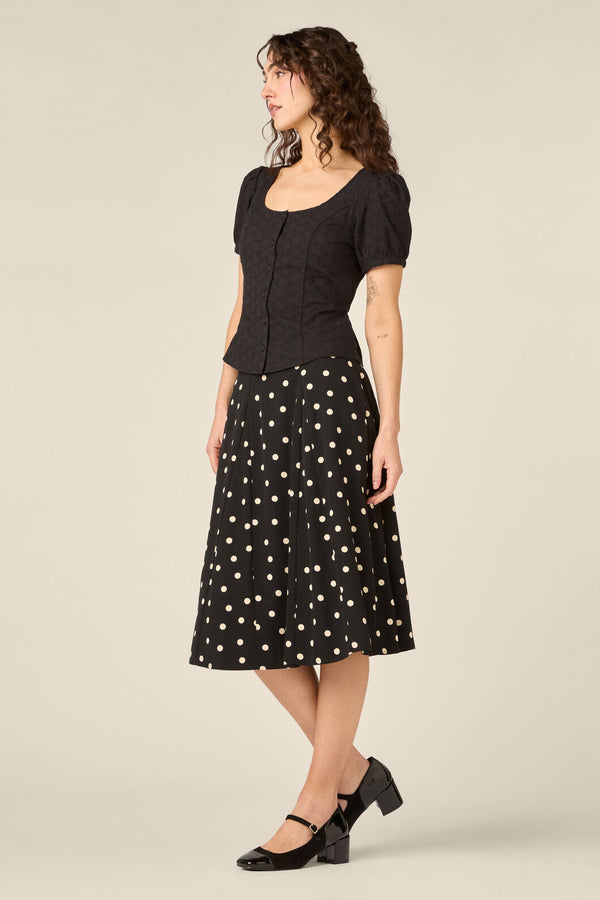Princess Highway - Nova Prairie Short Sleeve Top - black