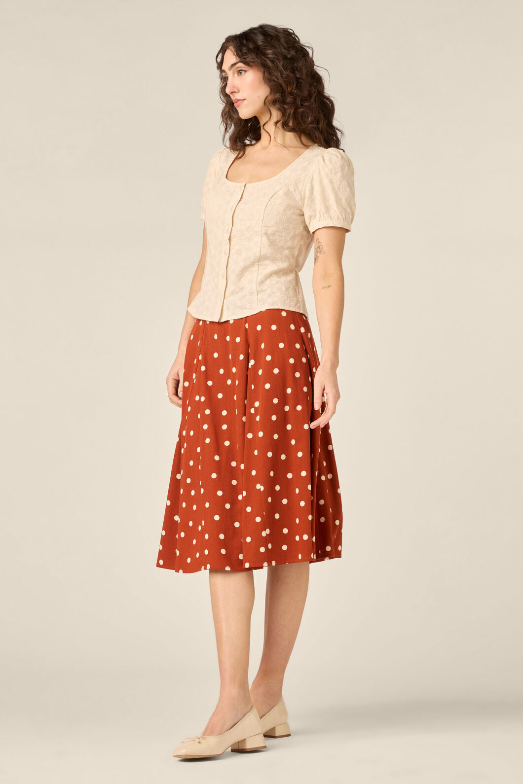 Princess Highway - Nova Prairie Short Sleeve Top - cream