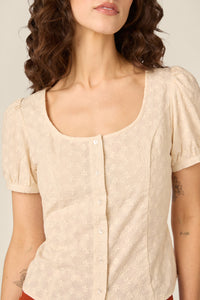 Princess Highway - Nova Prairie Short Sleeve Top - cream
