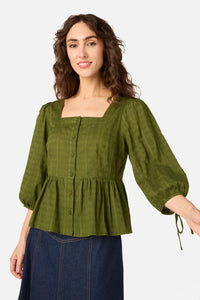 Princess Highway - Eveleigh Peplum Top - olive