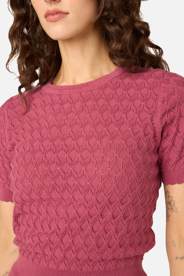 Princess Highway - Lila Short Sleeve Knit Top - rose