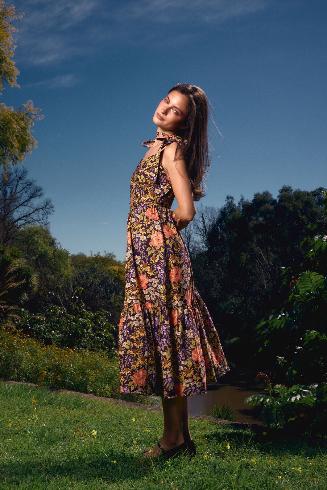 Princess Highway - Adelaide Floral Prairie Dress - plum