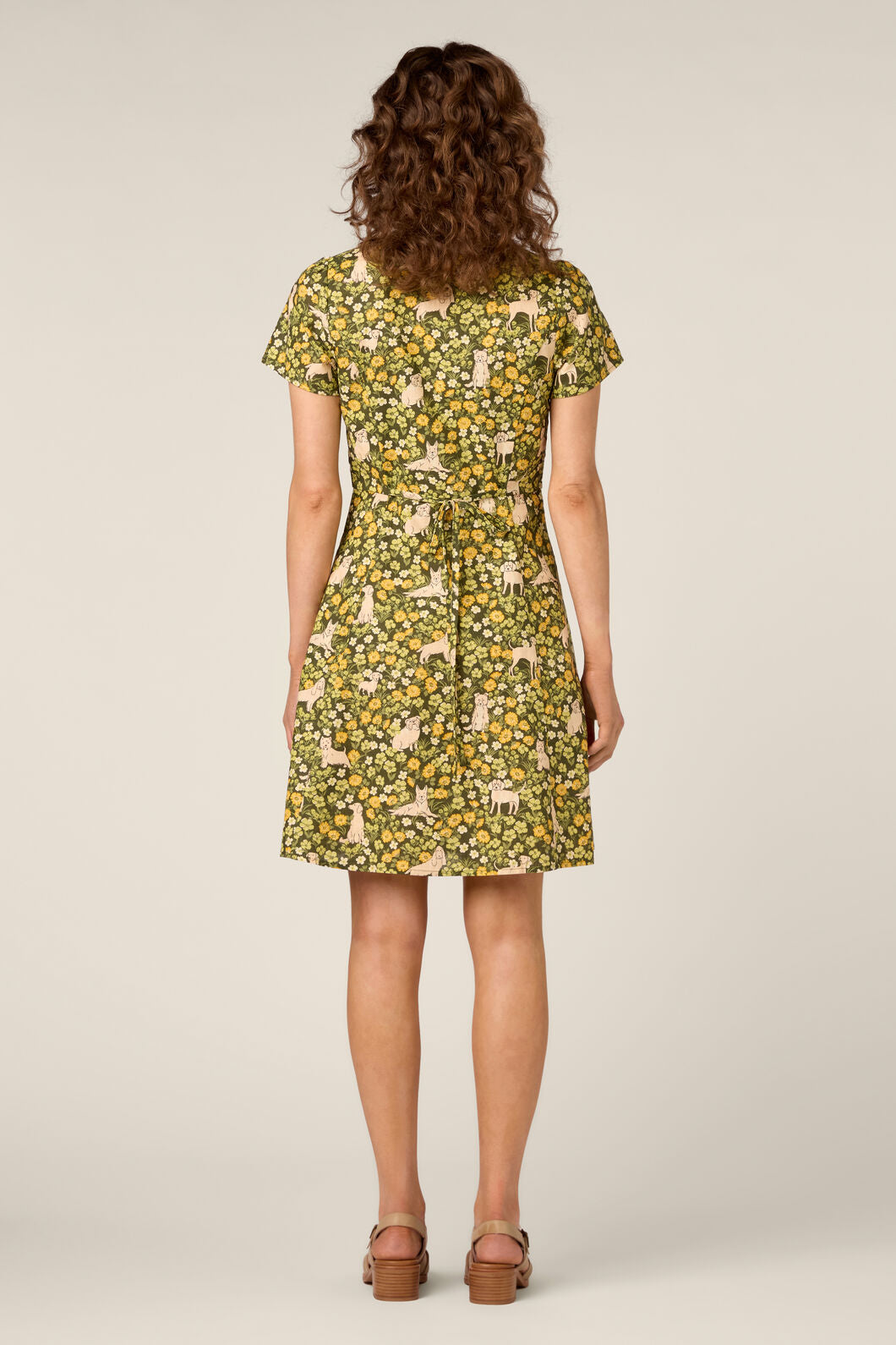 Princess Highway - Dogs & Flowers Mini Dress - green