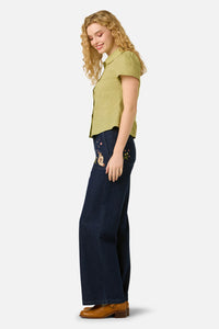 Princess Highway - Talia Broderie Blouse - olive