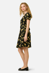 Princess Highway - Goldie Daisy Wrap Dress - black