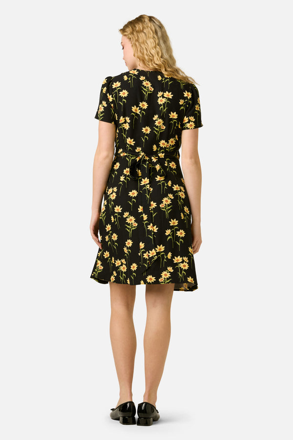 Princess Highway - Goldie Daisy Wrap Dress - black