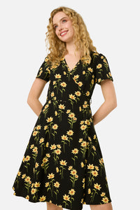 Princess Highway - Goldie Daisy Wrap Dress - black