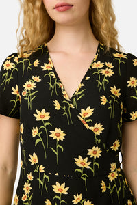 Princess Highway - Goldie Daisy Wrap Dress - black
