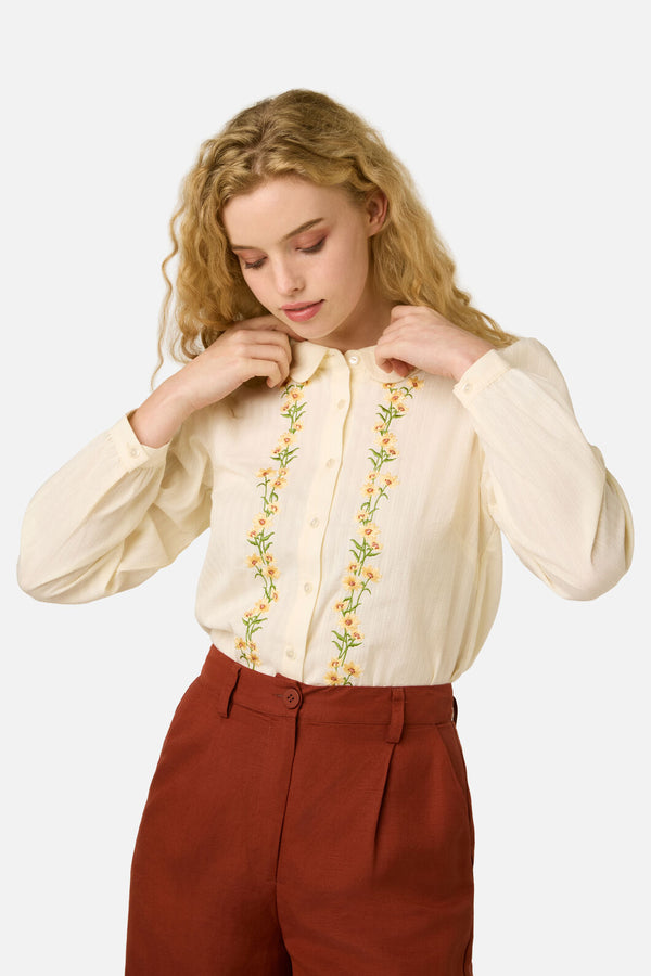 Princess Highway - Goldie Embroidered Blouse - cream