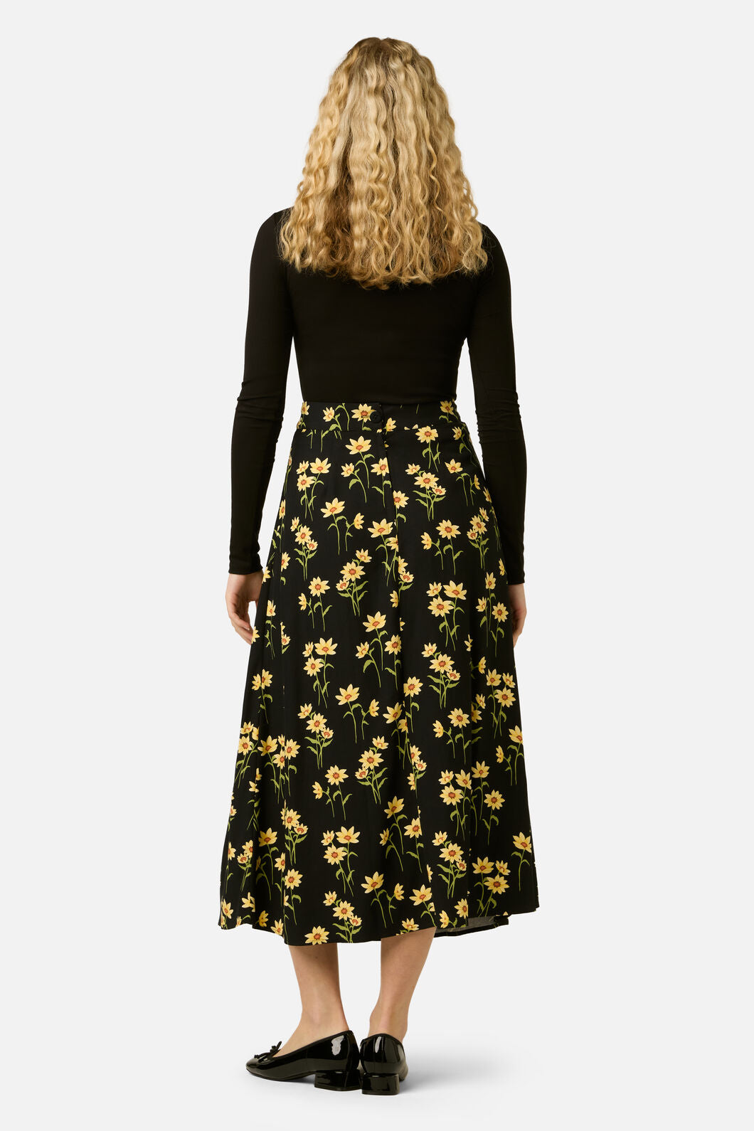 Princess Highway - Goldie Daisy Midi Skirt - black
