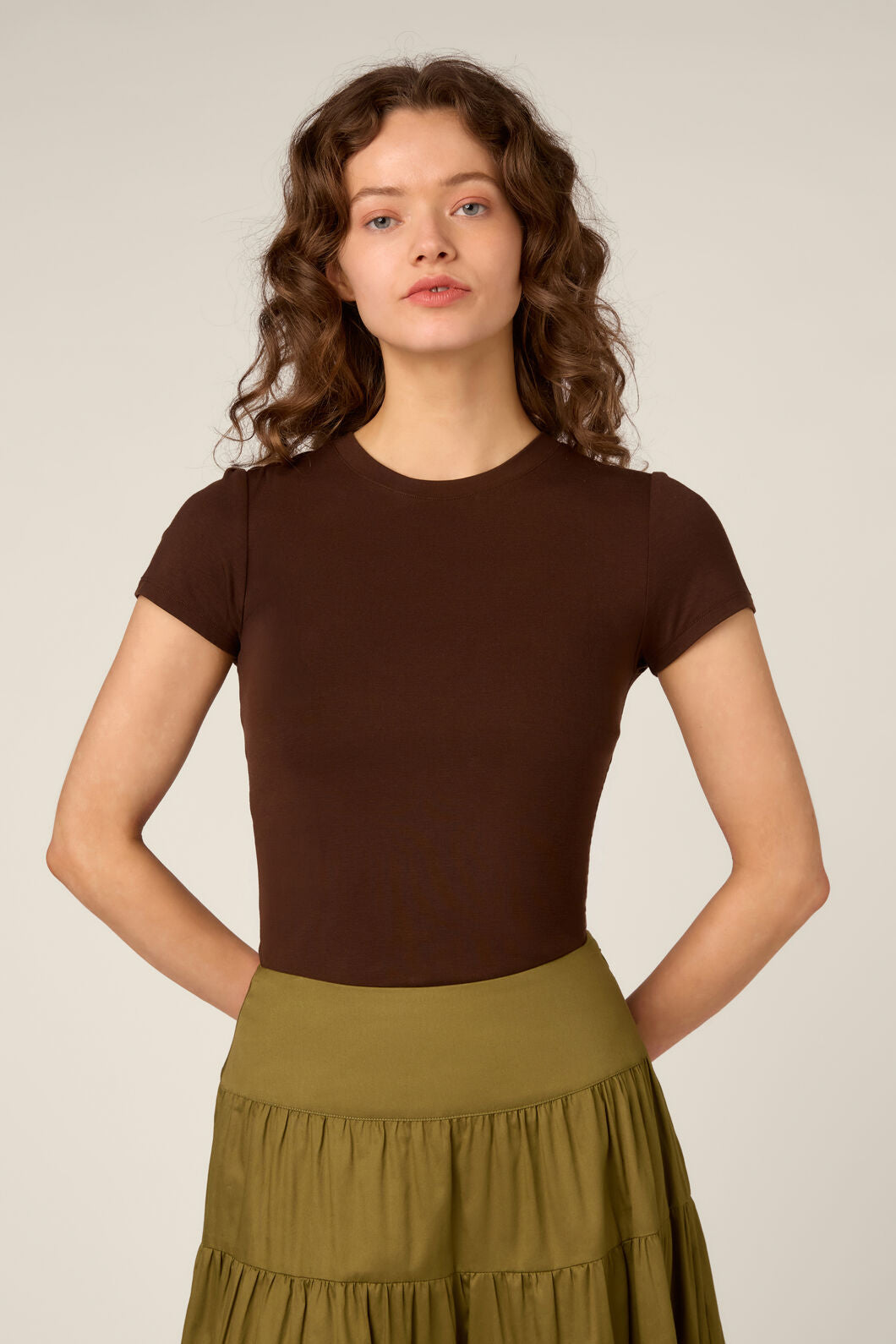 Princess Highway - Andie Classic 90'S Tee - chocolate