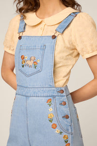 Princess Highway - Sweet Dog Embroidered Overall - blue-denim