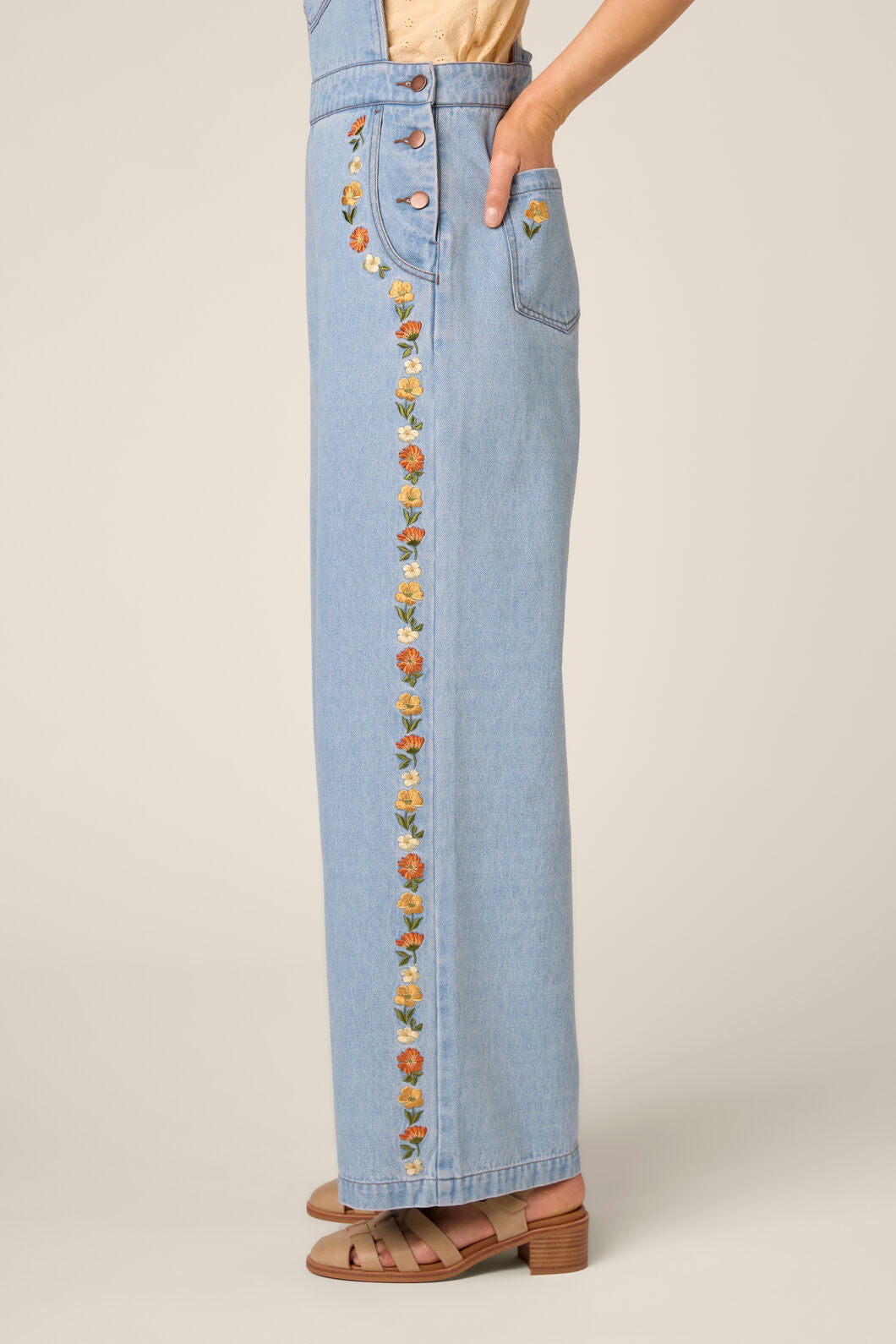 Princess Highway - Sweet Dog Embroidered Overall - blue-denim
