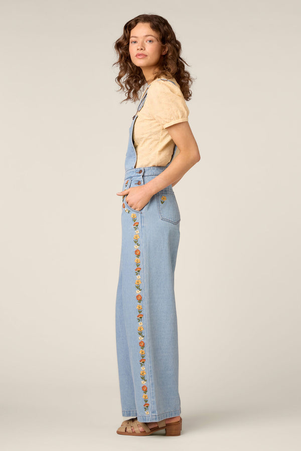 Princess Highway - Sweet Dog Embroidered Overall - blue-denim
