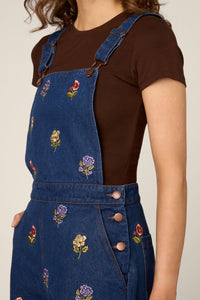 Princess Highway - Meika Flora Short Overall - blue-denim