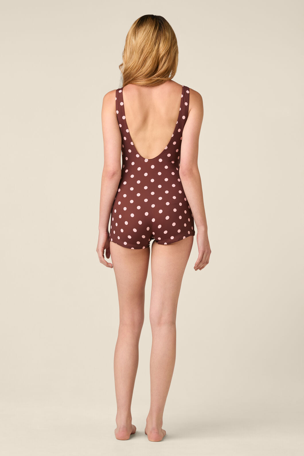 Princess Highway - Polka Dot Boyleg One Piece - chocolate