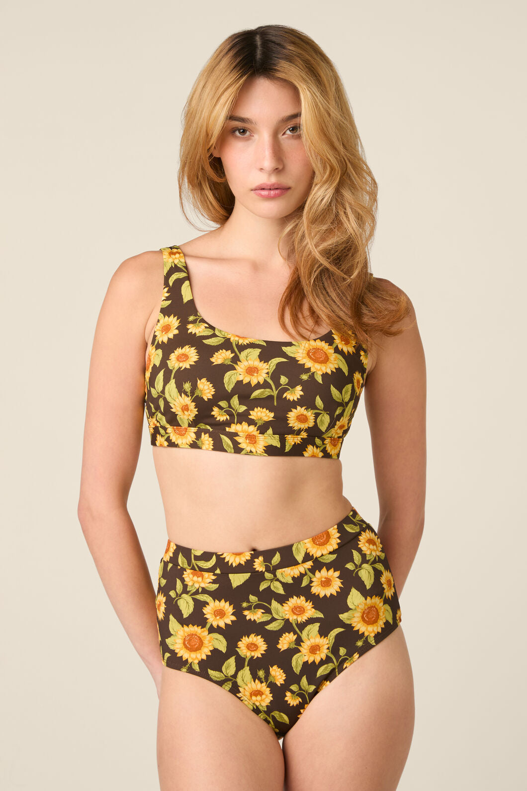 Princess Highway - Sunflower Bikini Top - chocolate