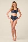 Princess Highway - Polka Dot Bikini Top - navy
