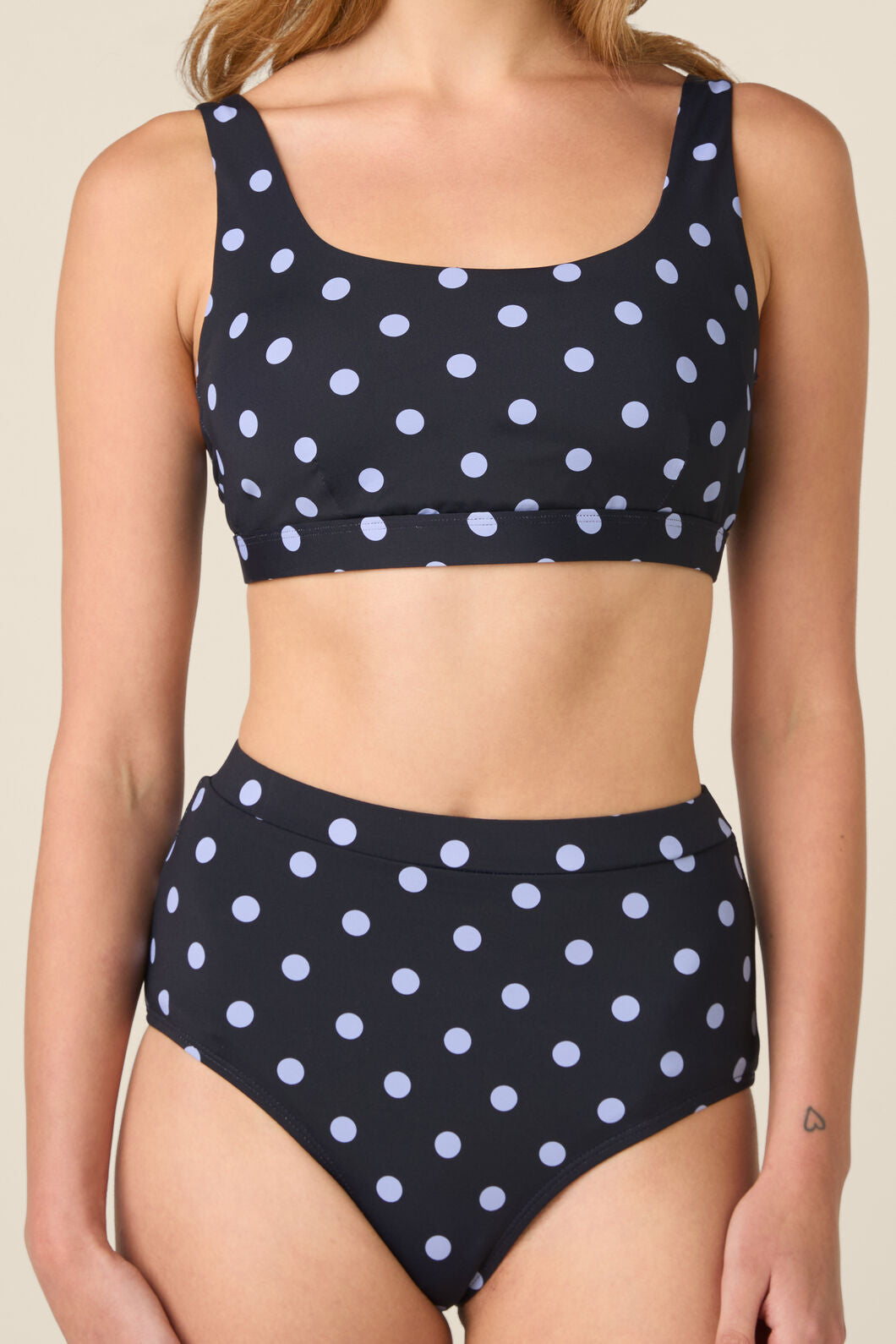 Princess Highway - Polka Dot Bikini Top - navy