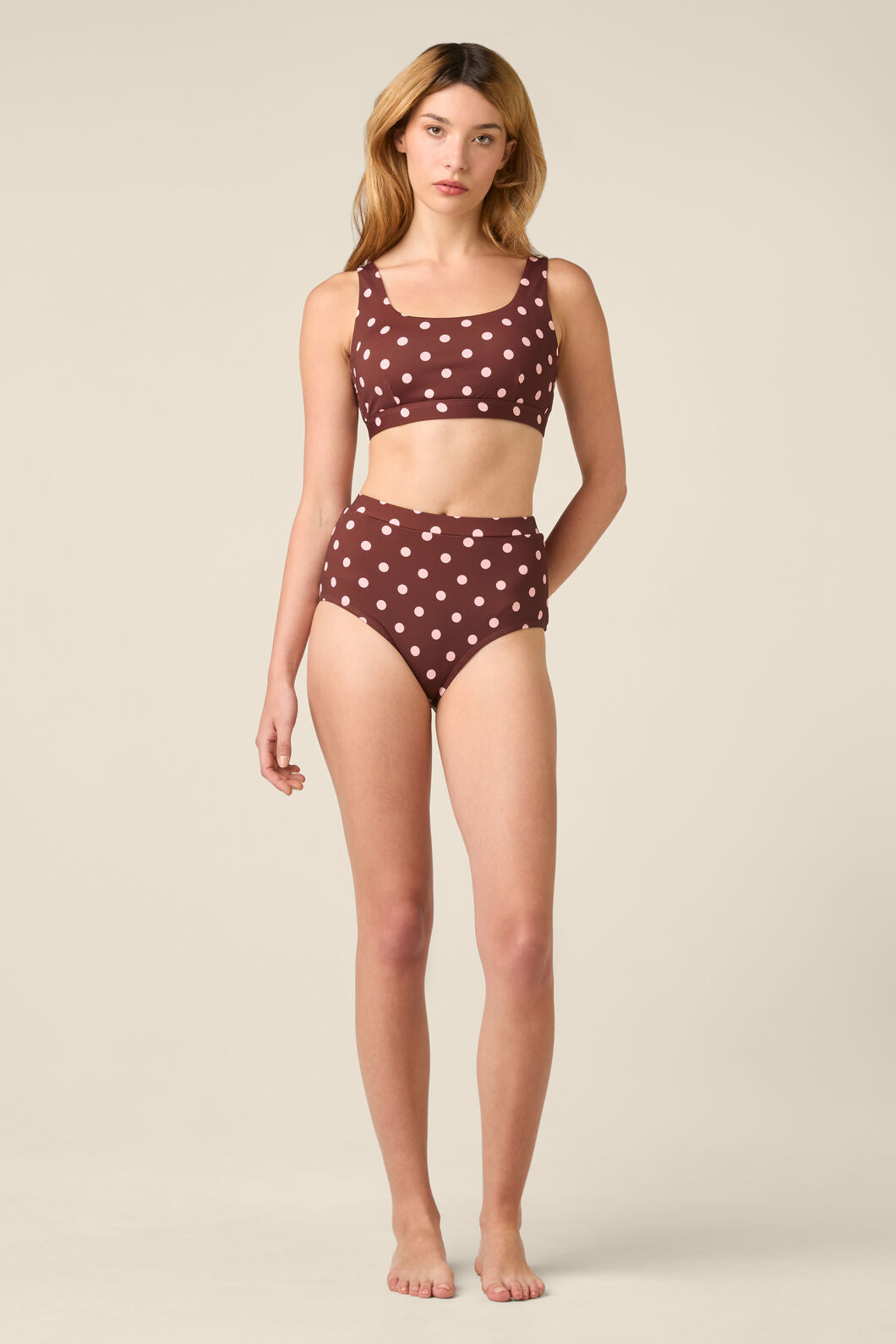 Princess Highway - Polka Dot Bikini Top - chocolate