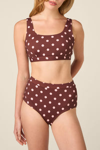 Princess Highway - Polka Dot Bikini Top - chocolate