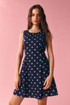 Princess Highway - Mia Polka Dot Mini Dress - navy