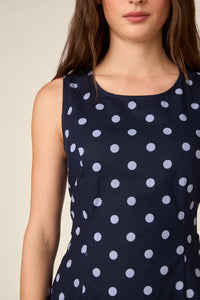 Princess Highway - Mia Polka Dot Mini Dress - navy