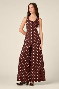Princess Highway - Mia Polka Dot Pant - chocolate