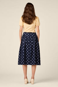 Princess Highway - Mia Polka Dot Midi Skirt - navy