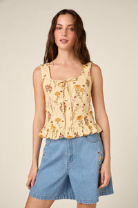 Princess Highway - Native Bee & Flora Corset Top - lemon