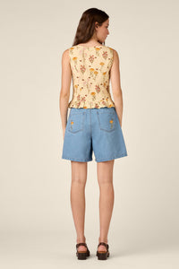Princess Highway - Native Bee & Flora Corset Top - lemon