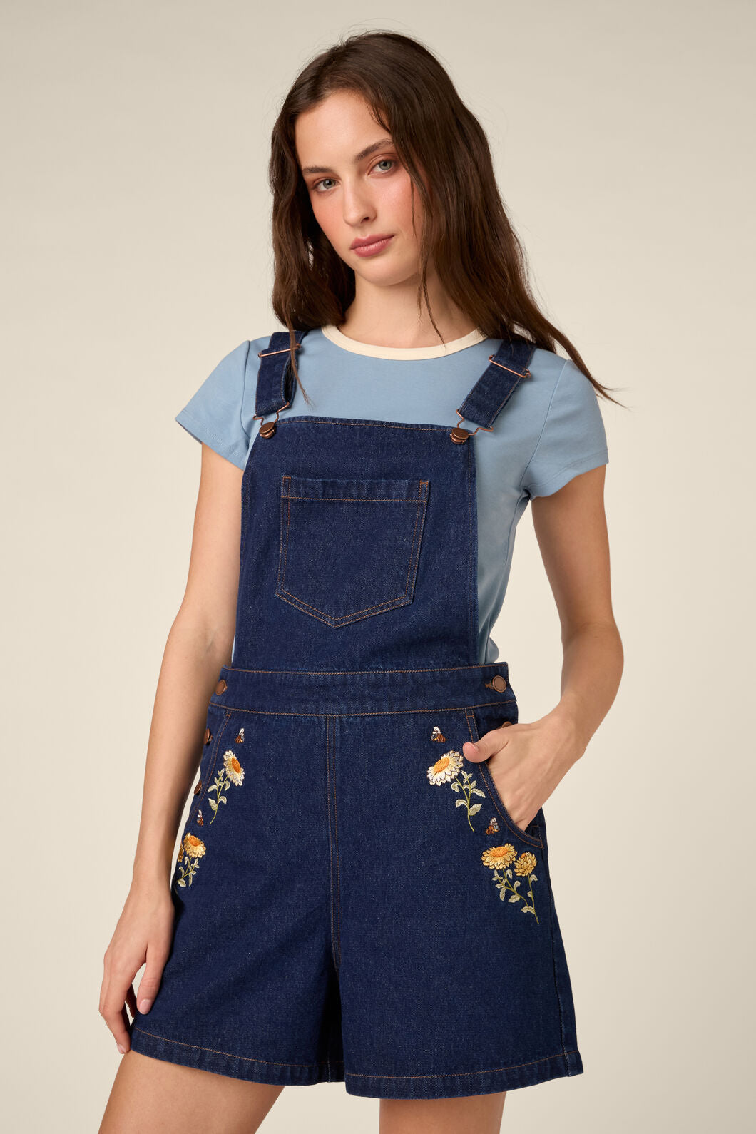 Princess Highway - Strawflower Short Overall - blue-denim