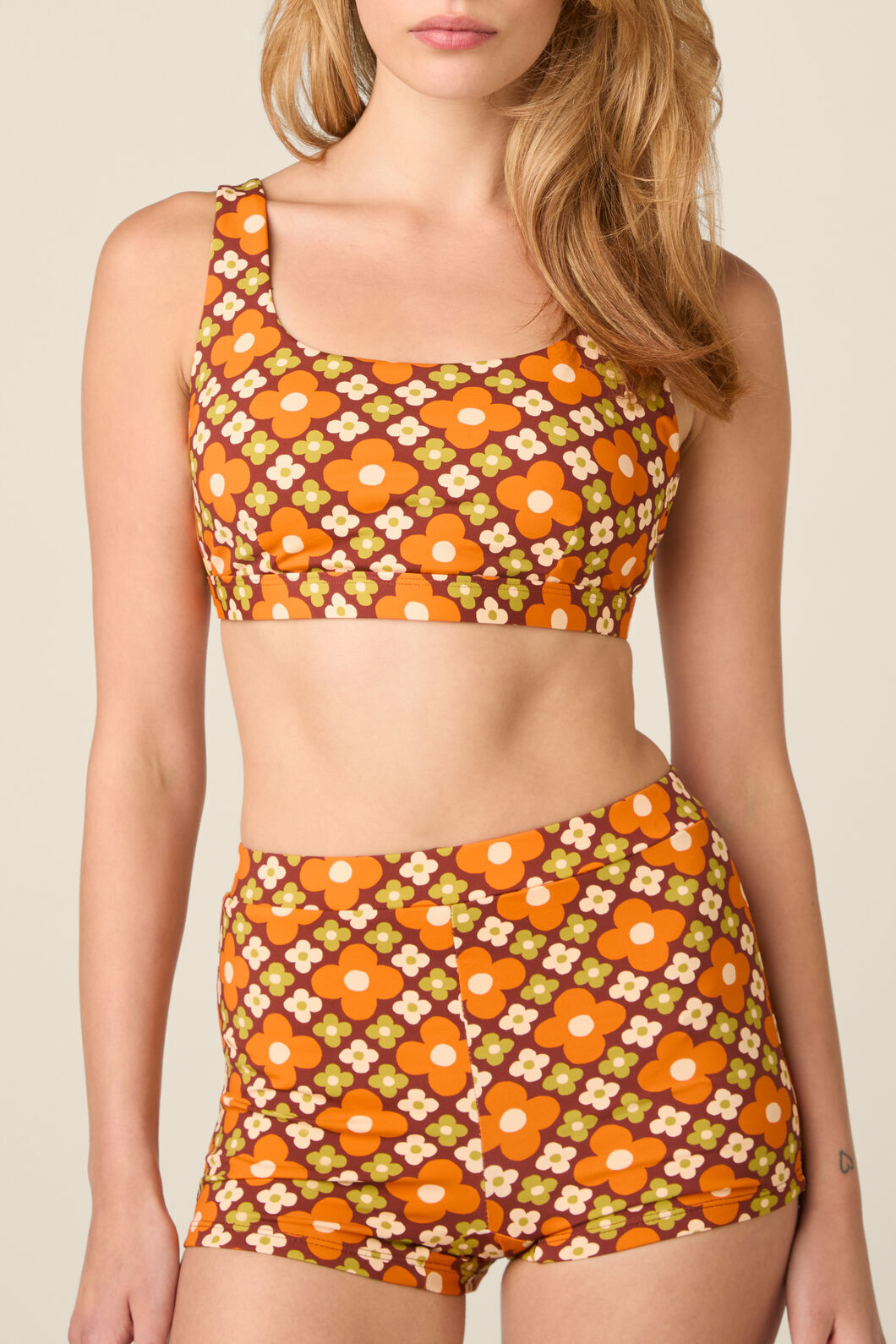 Princess Highway - Mimi Geo Bikini Top - chocolate