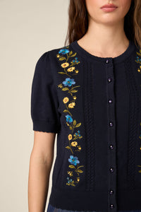 Princess Highway - Chloe Embroidered Cardigan - navy