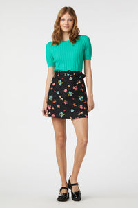 Princess Highway - Serena Flora Mini Skirt - black