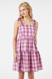 Princess Highway - Andie Check Sun Dress - berry