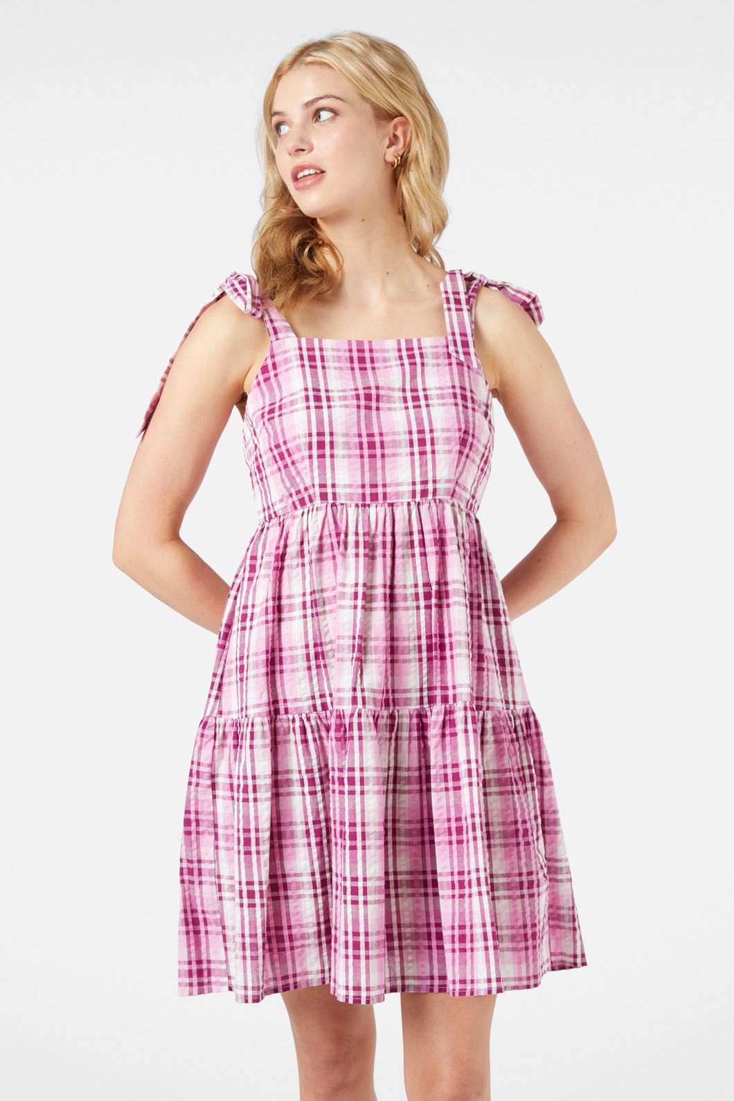 Princess Highway - Andie Check Sun Dress - berry