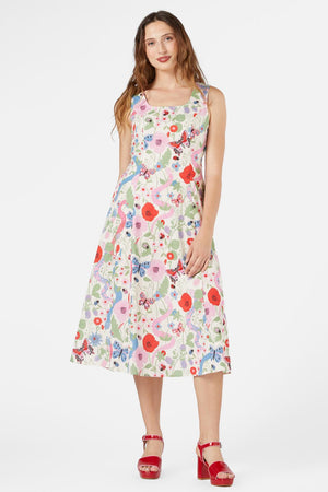 Princess Highway - Luna Snake Midi Dress - cream