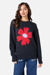 Princess Highway - Big Flower Knit Jumper - navy