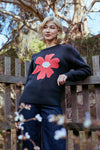 Princess Highway - Big Flower Knit Jumper - navy