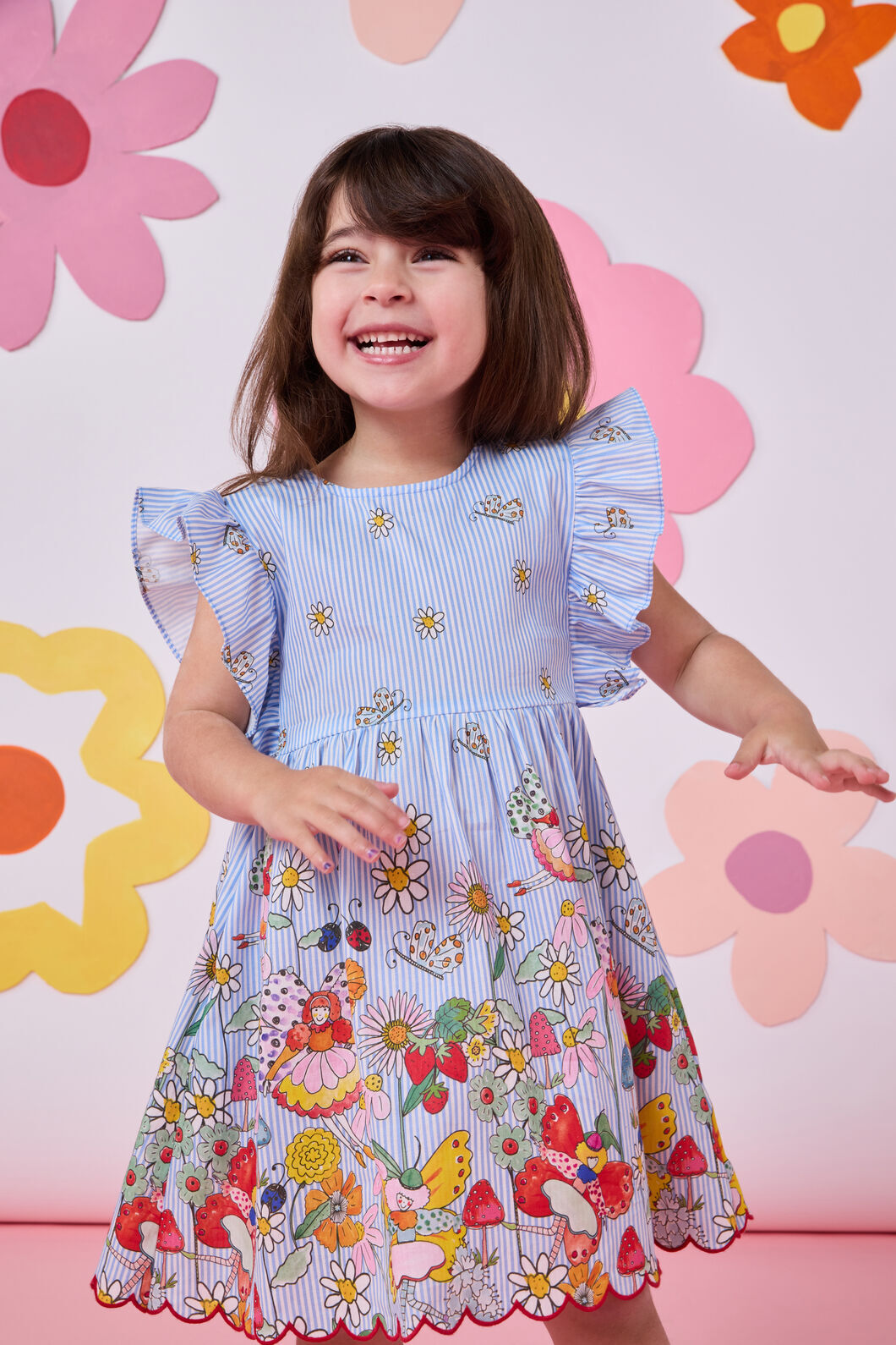 Princess Highway - Fairies Kids Border Dress - blue