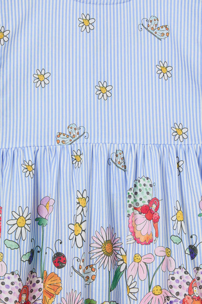 Princess Highway - Fairies Kids Border Dress - blue