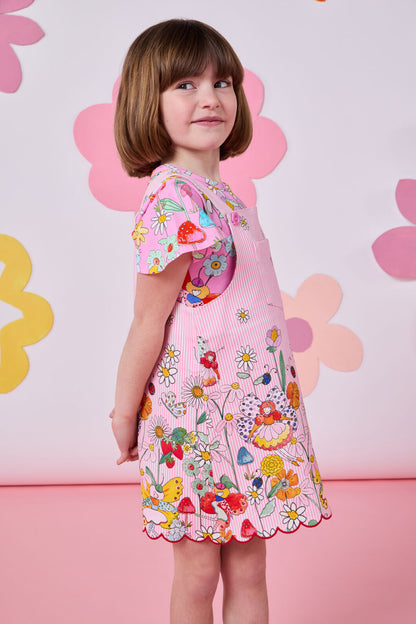 Princess Highway - Fairies Kids Stripe Pinafore - pink